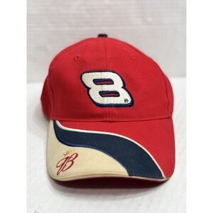 NASCAR Hat Cap Dale Earnhardt Jr 8 Red Black Strapback Adjustable Embroidered
